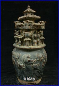 19 China Glaze Porcelain People Bird Beast Pagoda Lion Head Bottle Vase Statue
