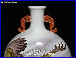 19 Enamel Porcelain Eagle Bird Hawk Tank Pot Kettle Flask Jar canister Staue