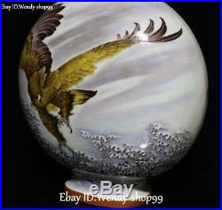 19 Enamel Porcelain Eagle Bird Hawk Tank Pot Kettle Flask Jar canister Staue