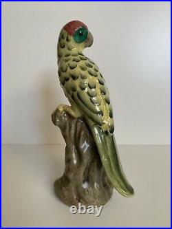 19th/20th Century Chinese Parrot Export Pottery Ceramic Porcelain Bird Figure