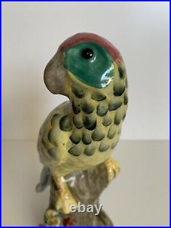 19th/20th Century Chinese Parrot Export Pottery Ceramic Porcelain Bird Figure