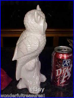 1 ONLY! BEAUTIFUL White Porcelain DETAILED HORNED OWL Bird Figurine Statue