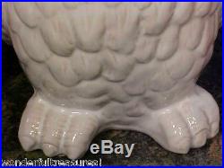 1 ONLY! Nearly LIFESIZE White Porcelain DETAILED HORNED OWL Bird Figurine Statue