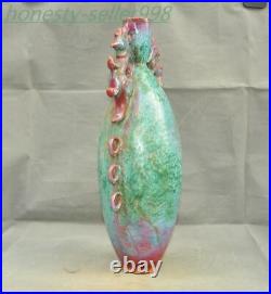 20.2 Chinese Ancient Jun Kiln Porcelain Phoenix bird statue Bottle Pot Vase Jar