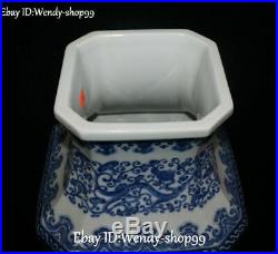 20 China White Blue Porcelain Lotus Peony Flower Bird Bamboo Vase Botter Jar