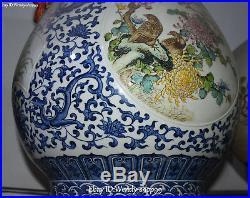 20 Color Porcelain Magpie Bird Peony Flower Tree Vase Bottle Flask Pot Kettle