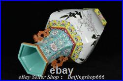 20 Marked Chinese Famille rose Porcelain Flower Magpie Bird Bottle Vase