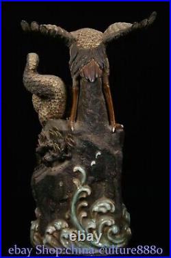 20 Old China Shiwan Porcelain Dynasty Palace Fengshui Animal Crane Bird Statue