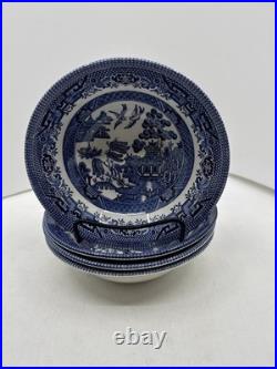 20 Pcs, Set for 4, Churchill Blue Willow Dinnerware Staffordshire England Mint