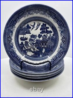 20 Pcs, Set for 4, Churchill Blue Willow Dinnerware Staffordshire England Mint