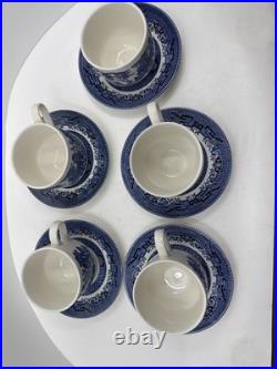 20 Pcs, Set for 4, Churchill Blue Willow Dinnerware Staffordshire England Mint