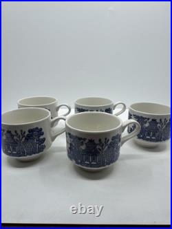 20 Pcs, Set for 4, Churchill Blue Willow Dinnerware Staffordshire England Mint