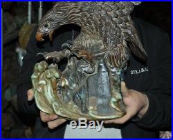 21China Zisha Pottery porcelain glaze carved Eagle Hawk Glede Bird King Statue
