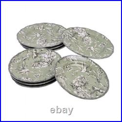 222 Fifth Adelaide Sage Green 10.75 & 8.5 Dinner Plate Set of 8 NEW Free Ship
