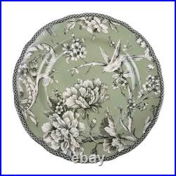 222 Fifth Adelaide Sage Green 10.75 & 8.5 Dinner Plate Set of 8 NEW Free Ship