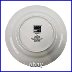 222 Fifth Adelaide Sage Green 10.75 & 8.5 Dinner Plate Set of 8 NEW Free Ship