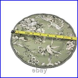 222 Fifth Adelaide Sage Green 10.75 & 8.5 Dinner Plate Set of 8 NEW Free Ship