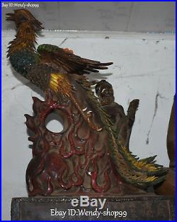 24 Old Wucai Porcelain Words God Beast Porcelain Phoenix Bird Fenghuang Statue