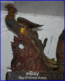 24 Old Wucai Porcelain Words God Beast Porcelain Phoenix Bird Fenghuang Statue