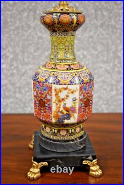 27 Chinese Porcelain Jingdezhen Vase Lamp Bird & Flower / Dbl Happiness Lamp