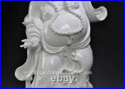 27 Top Dehua White Porcelain Bird Golden Toad Spittor Maitreya Buddha Statue