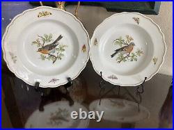 2 Meissen Porcelain Bird Bowls Excellent! Ornithological antiques