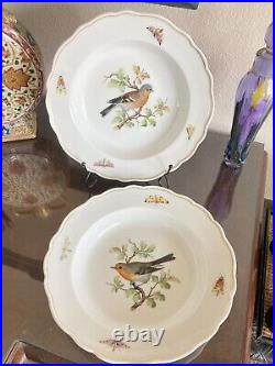 2 Meissen Porcelain Bird Bowls Excellent! Ornithological antiques