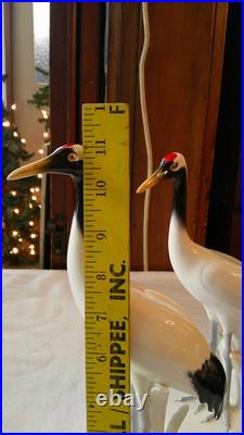 2 Noritake Nippon Red Crowned Crane 11 Bone China Bird Figurine Mint Condition