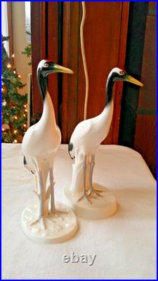 2 Noritake Nippon Red Crowned Crane 11 Bone China Bird Figurine Mint Condition