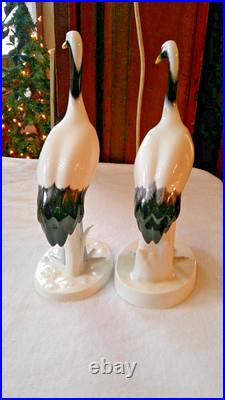 2 Noritake Nippon Red Crowned Crane 11 Bone China Bird Figurine Mint Condition