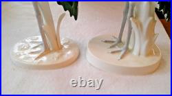 2 Noritake Nippon Red Crowned Crane 11 Bone China Bird Figurine Mint Condition