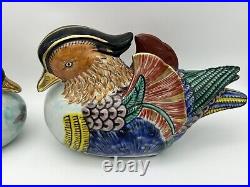 (2) VNT Kutani for Andrea of Sadek Vintage Hand Painted Porcelain Ducks Japan