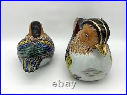 (2) VNT Kutani for Andrea of Sadek Vintage Hand Painted Porcelain Ducks Japan