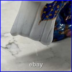 2 Vintage Chinese Porcelain Dove Bird Figurines with Tobacco Leaf Design