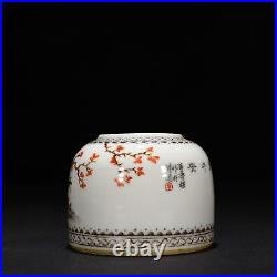 3.3 Republic China dynasty Porcelain famille rose flower bird tea basin Statue