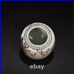 3.3 Republic China dynasty Porcelain famille rose flower bird tea basin Statue