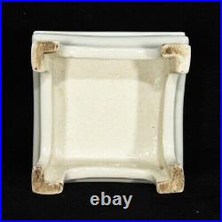 3.7Republic China dynasty Porcelain famille rose flower bird Square Seat Statue