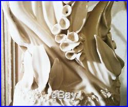 40s blanc de chine vtg porcelain table lamp bird statue italian egret water fowl