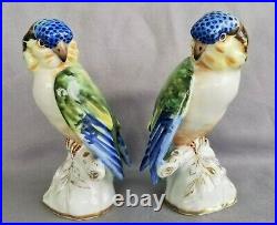 4.5 Pair Vista Alegre Bird Figurines Love Birds Portugal Parakeet Statues
