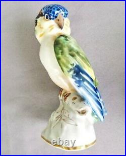 4.5 Pair Vista Alegre Bird Figurines Love Birds Portugal Parakeet Statues