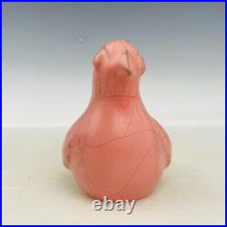 4.9 China Antique Porcelain song dynasty ru kiln mark red Ice crack bird Statue