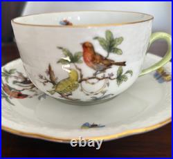 4 Pieces Herend serveware-cup & saucer, bowl, signed saucer -Rothschild & Fruit
