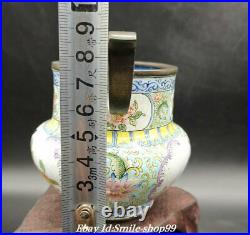 4 Qianlong Marked Old Color Enamel Porcelain Flower Bird Incense Burner Censer