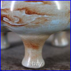 5.1 China Ruyao Famille Rose Porcelain Gild Flower Bird Tripodia Incense Burner