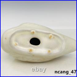 5.1 pair Old Song dynasty ru kiln Porcelain white glaze Mandarin Duck Statue