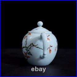 5.5 china qing dynasty yongzheng mark porcelain colour enamels flower bird pot