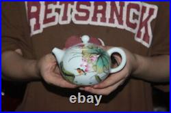 5.6 China wucai porcelain lotus bird Tea makers Tea Pot statue