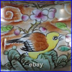 5.9China Ruyao Famille Rose Porcelain Gild Flower Bird Tripodia Incense Burner9