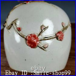 5.9 Old China Song Dynasty Dingyao Porcelain Bird Plum Flower Vase Bottle