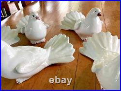 5 Large JAY WILLFRED Porcelain Doves Birds, Portugal, 10.5, Andrea by Sadek